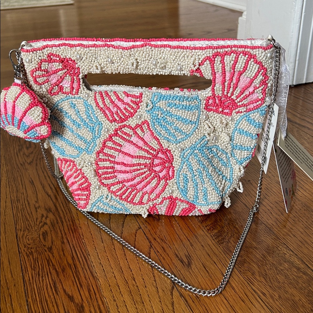 Beaded Shell Clutch Bag